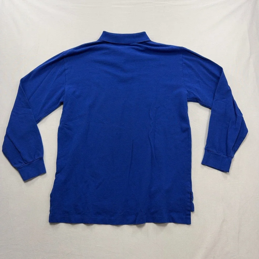 Polo Ralph Lauren Polo Shirt Long Sleeve Pony Logo Blue Mens Large